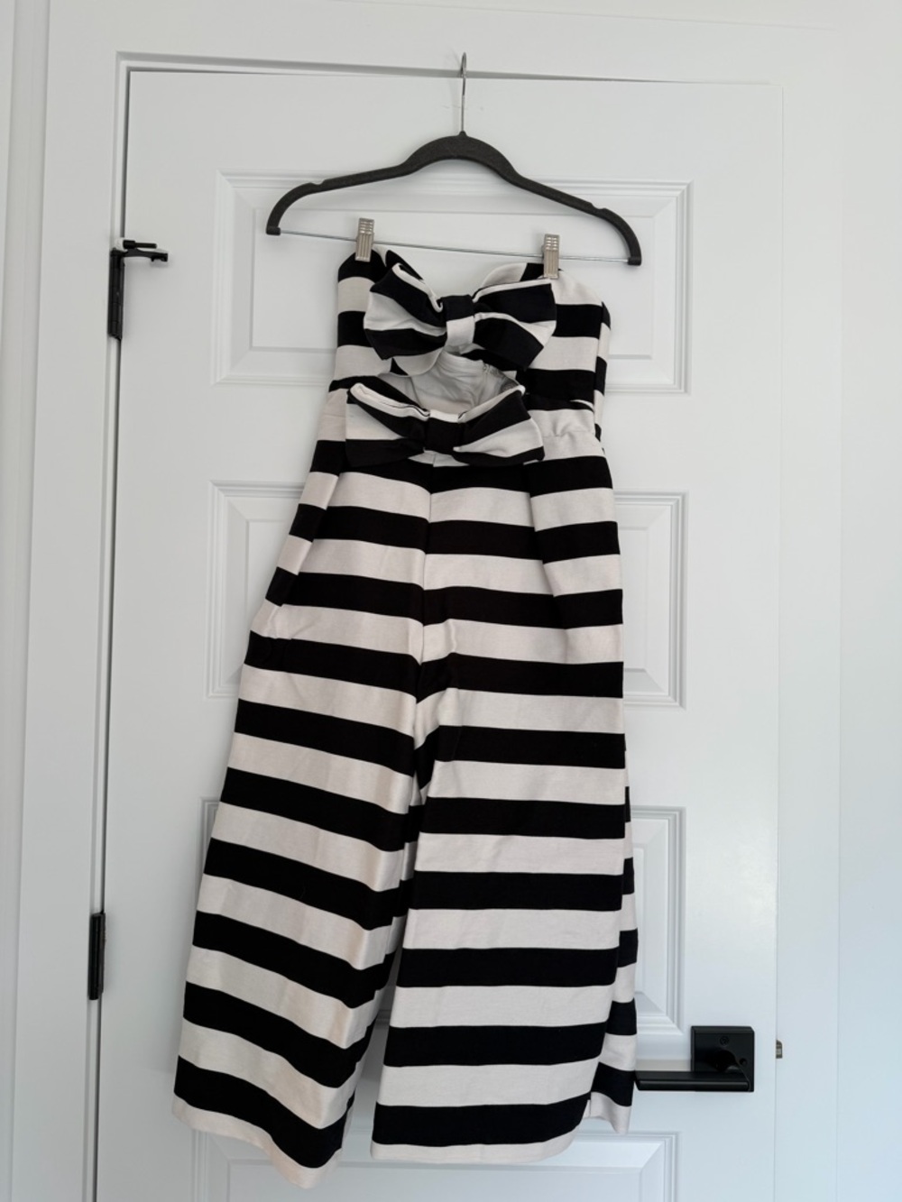 ASOS Striped Black and White One-Piece Romper with Bows
